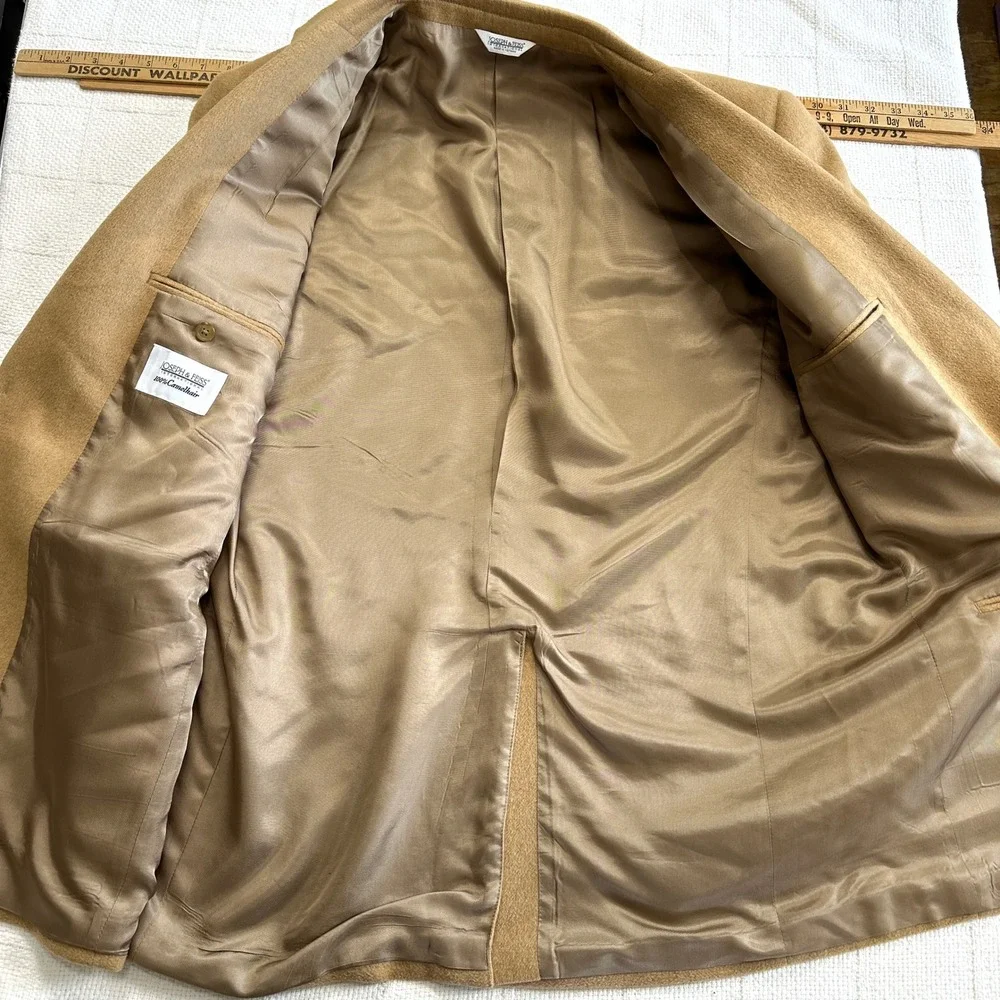 VTG 100% Camel Hair Sport Coat Blazer 44 Long Tan Brown Old Money Joseph & Feiss
